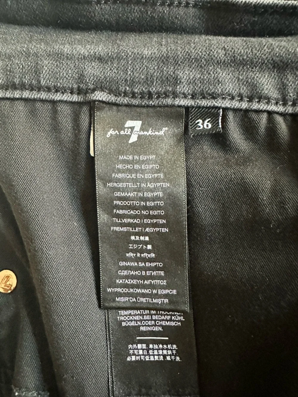 7 For All Mankind LA Men's Straight Black Jeans - Picture 12 of 12